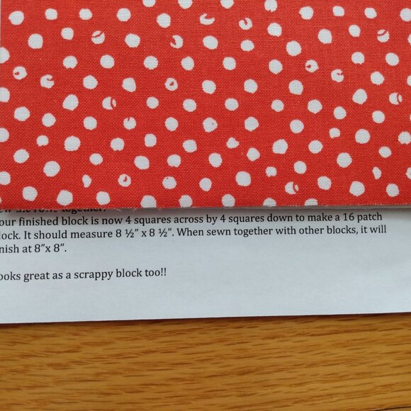 Quilt Block Sewing Pattern Kit with Fabric 2014 July Shop Hop Greenwood Quiltery - Picture 4 of 5